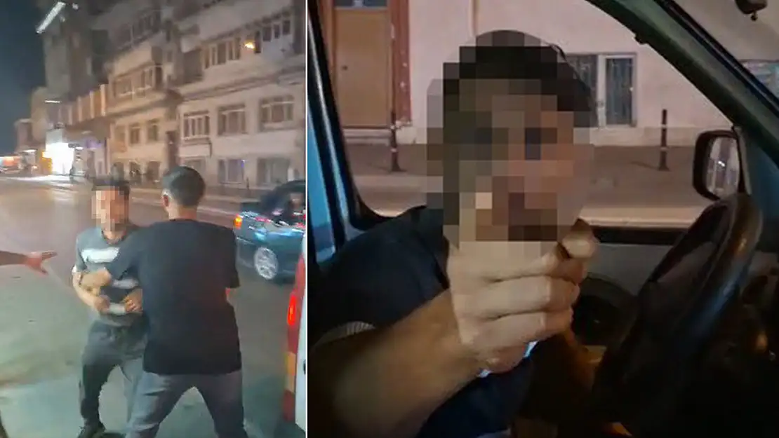 Konya'da trafikte dehşet anları: Kask kamerasını görünce çıldırdı, dehşet saçtı