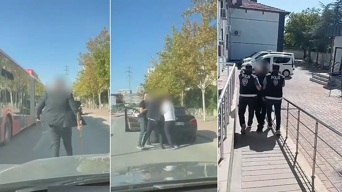 Konya merkezde dehşet: Sopayla sürücüye saldırdı