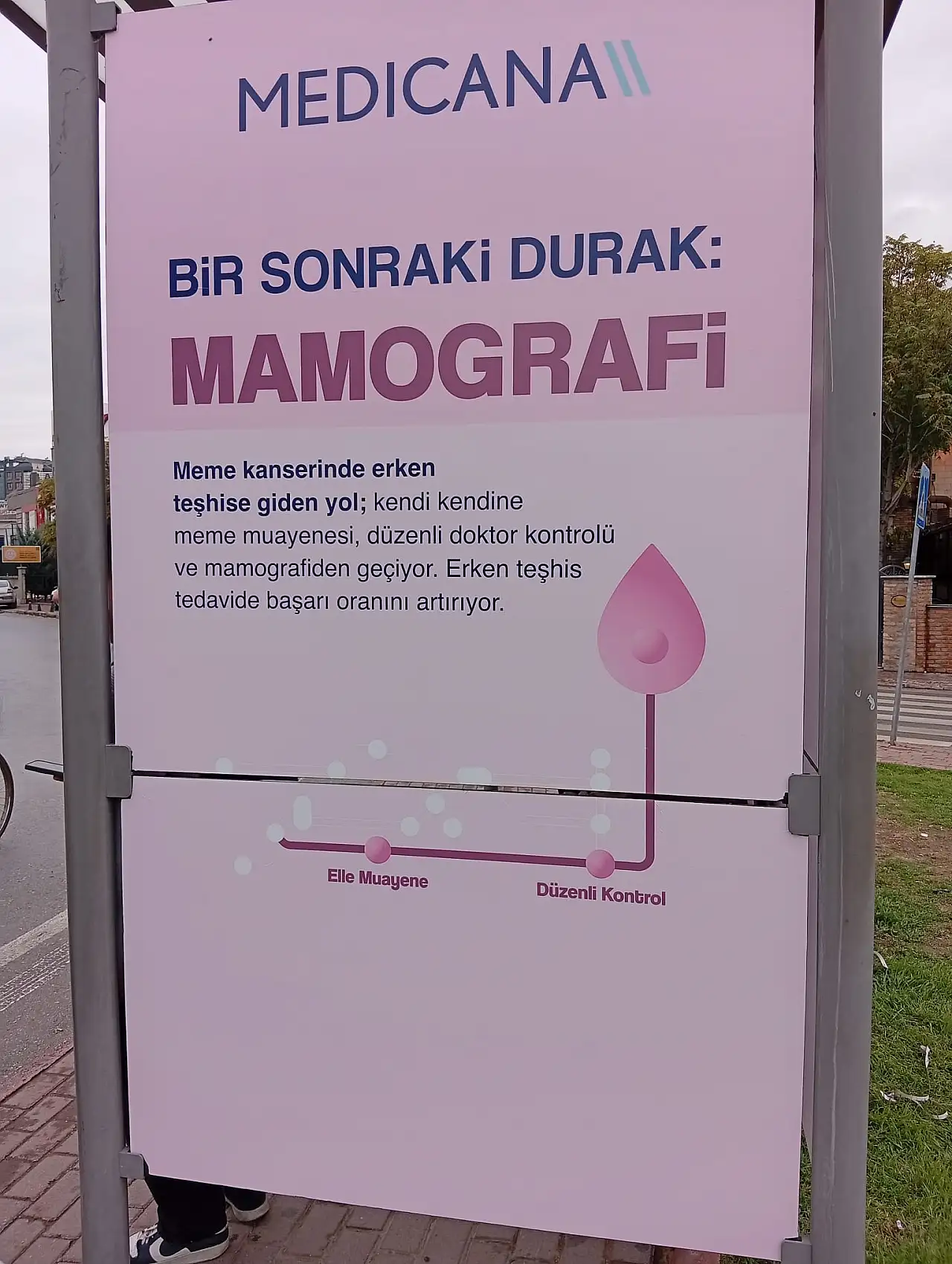 Konya'da dikkat çeken durak: Bir sonraki durak mamografi!