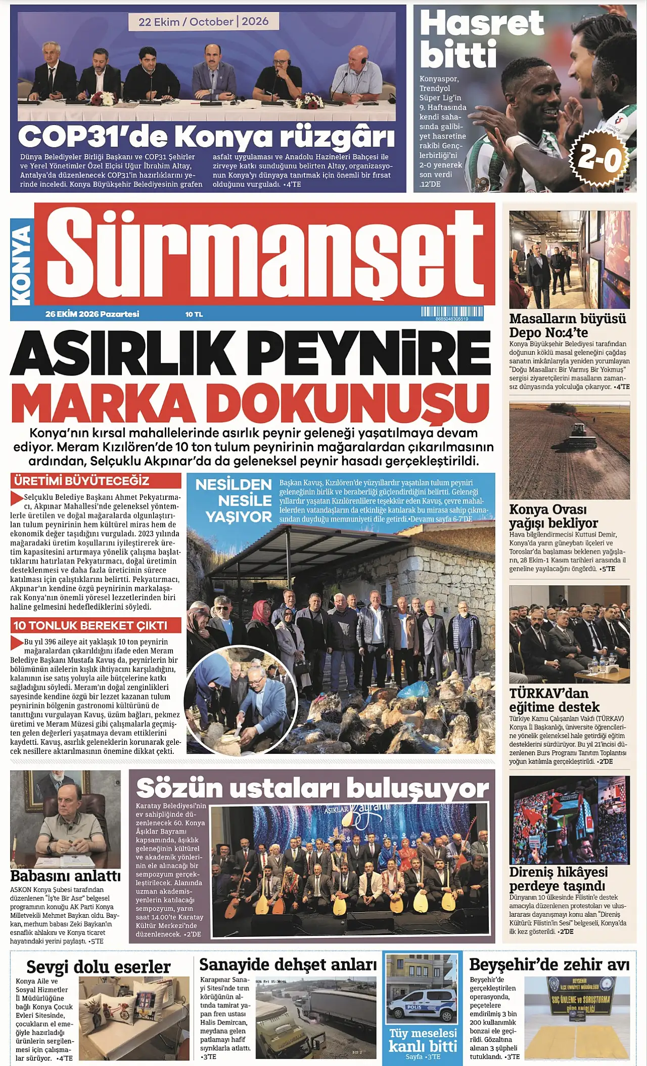 Bugünkü Konya gündemi (26 Ekim 2026)