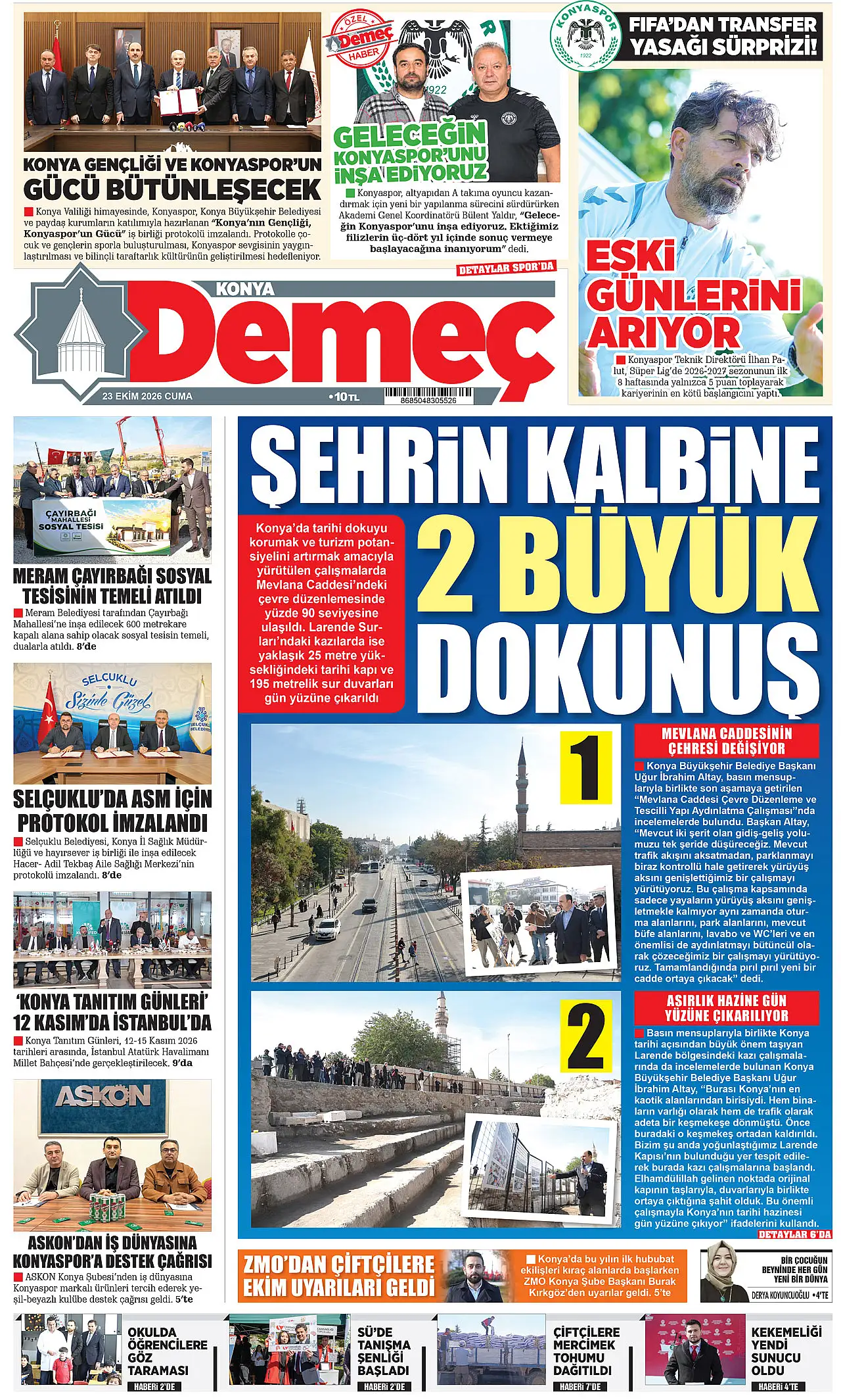 Bugünkü Konya gündemi (23 Ekim 2026)