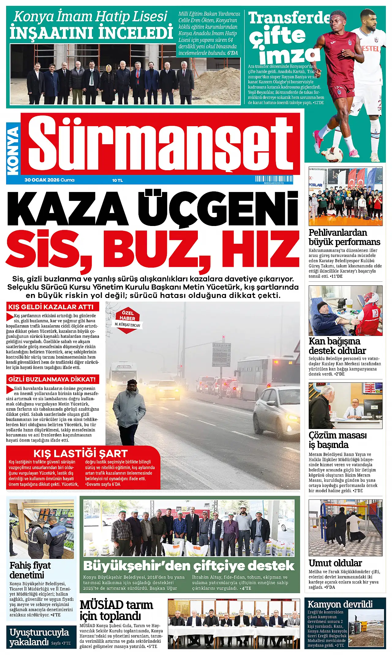 Bugünkü Konya gündemi (30 Ocak 2026)