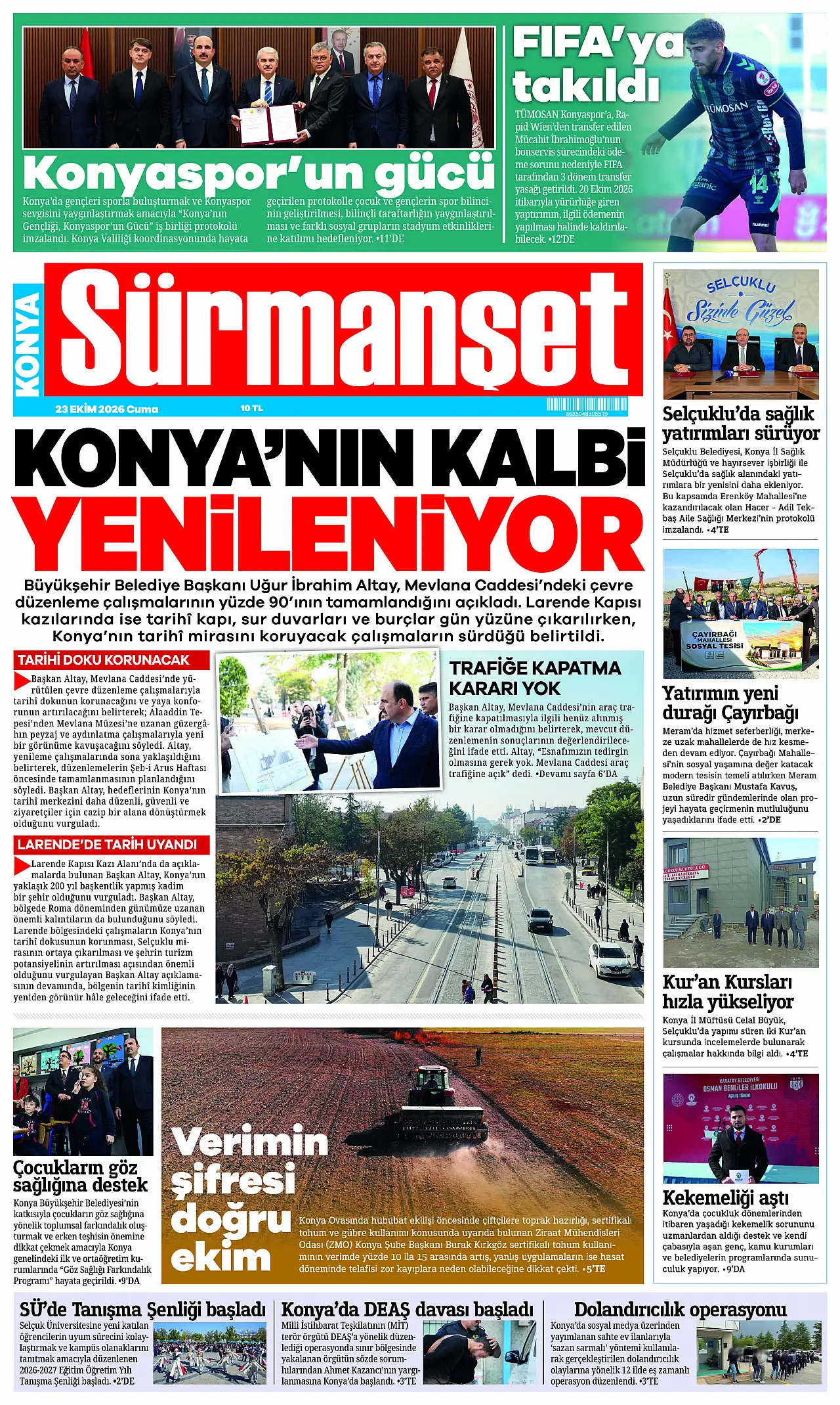 Bugünkü Konya gündemi (23 Ekim 2026)