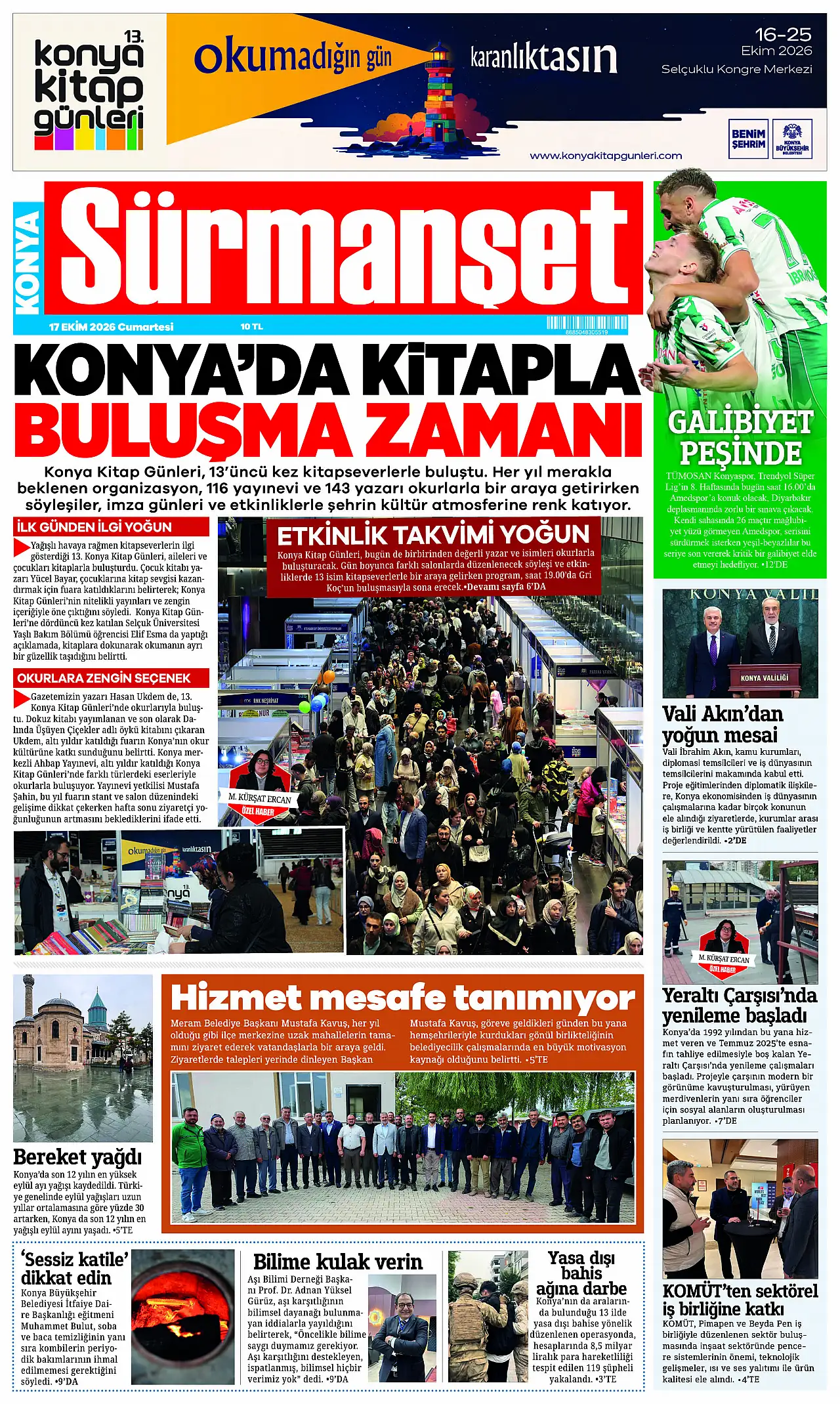 Bugünkü Konya gündemi (17 Ekim 2026)