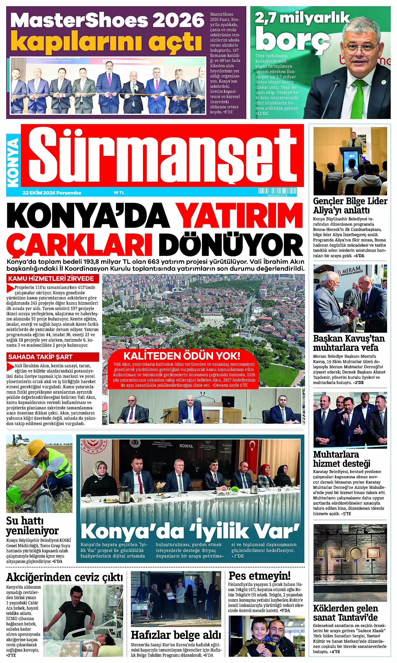 Bugünkü Konya gündemi (22 Ekim 2026)