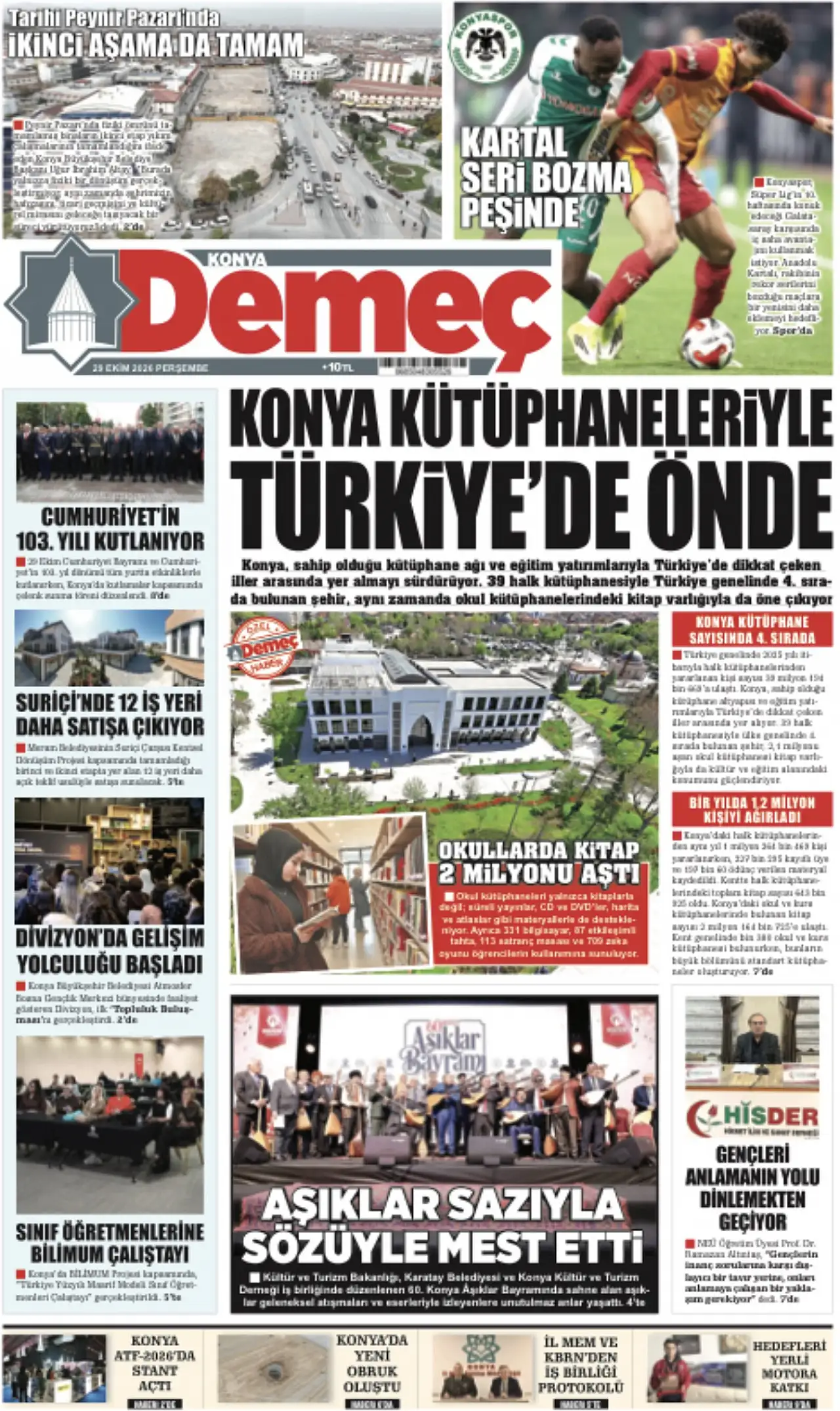 Bugünkü Konya gündemi (29 Ekim 2026)