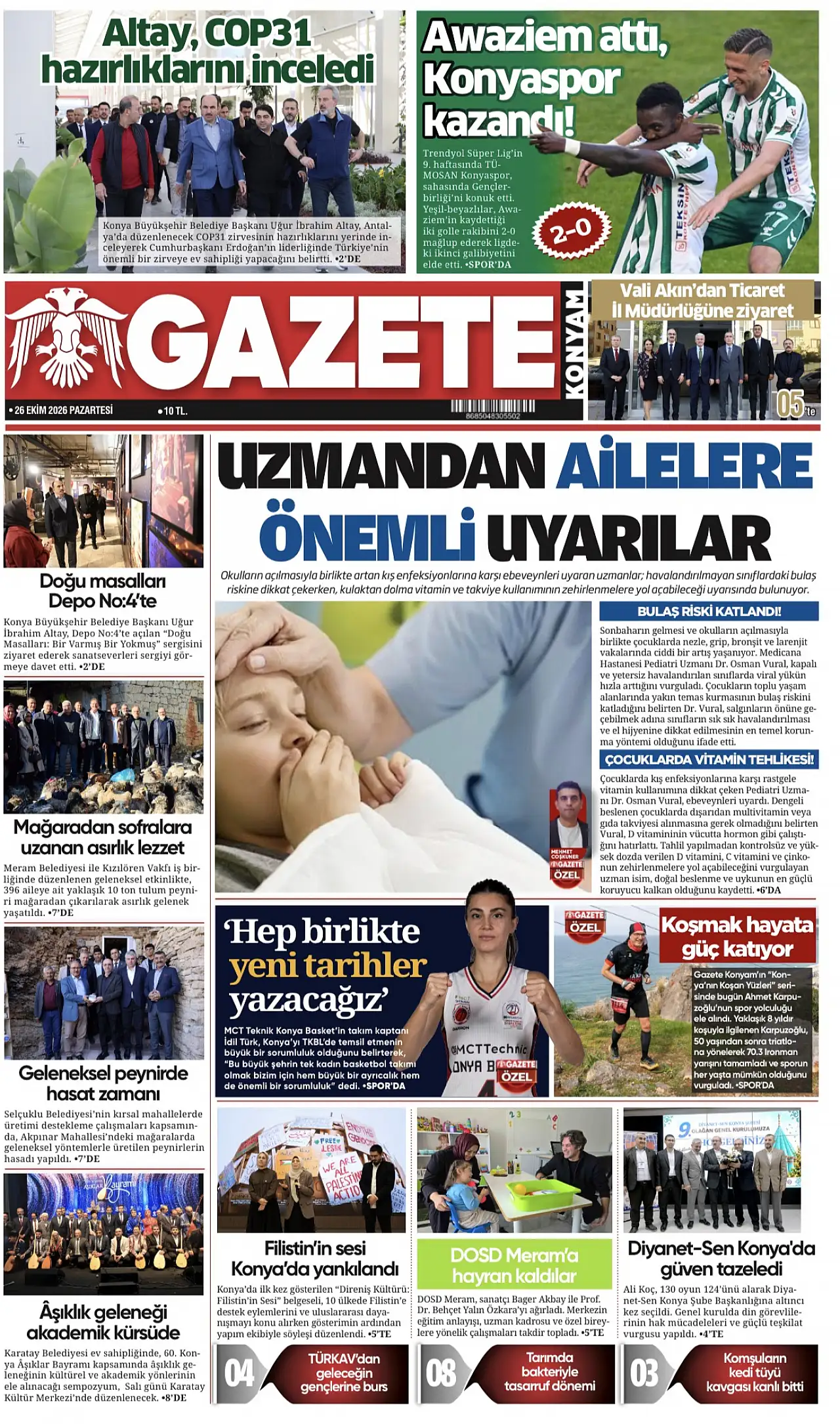 Bugünkü Konya gündemi (26 Ekim 2026)