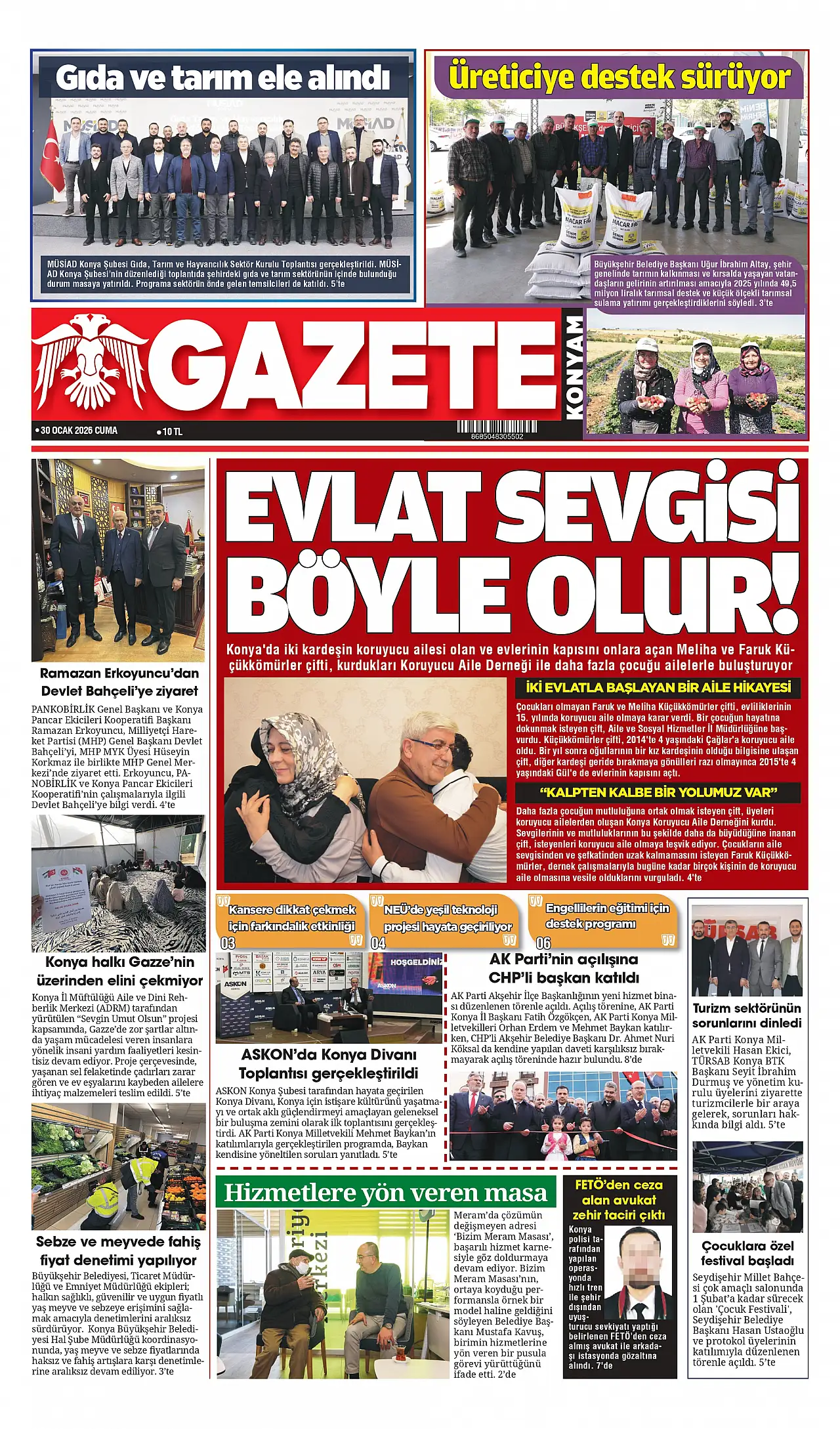 Bugünkü Konya gündemi (30 Ocak 2026)