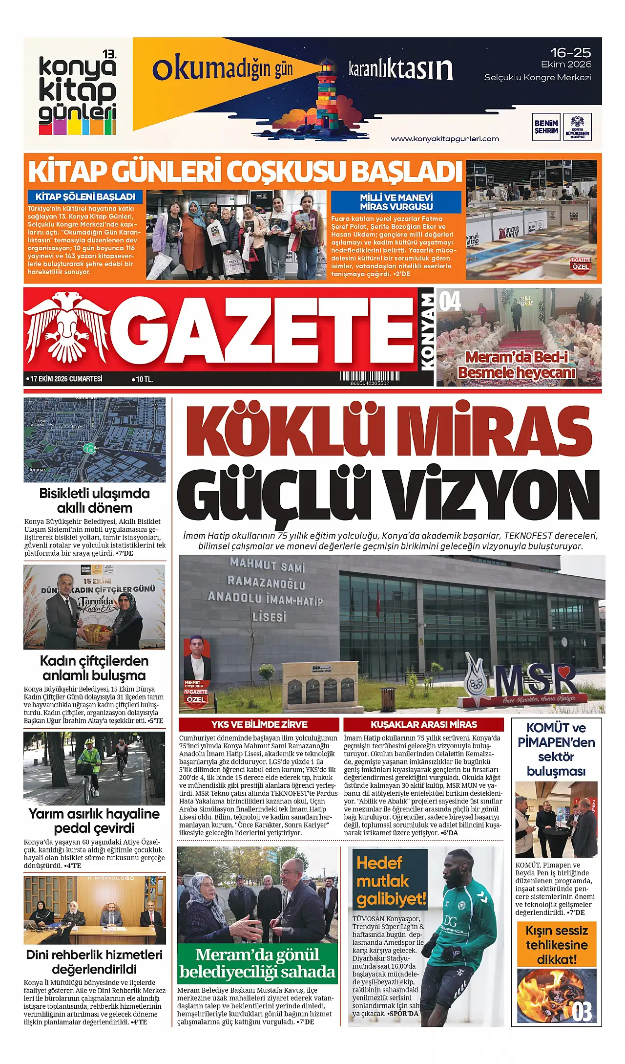 Bugünkü Konya gündemi (17 Ekim 2026)
