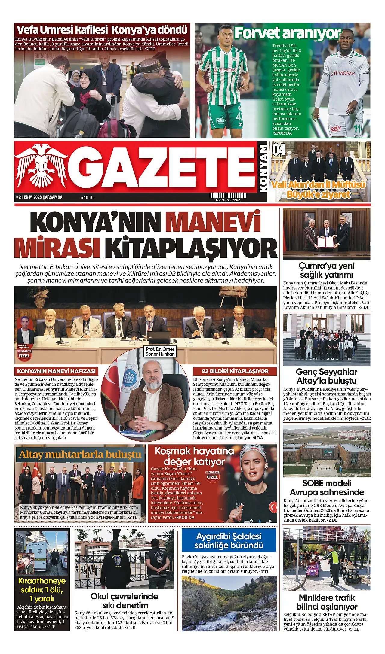 Bugünkü Konya gündemi (21 Ekim 2026)