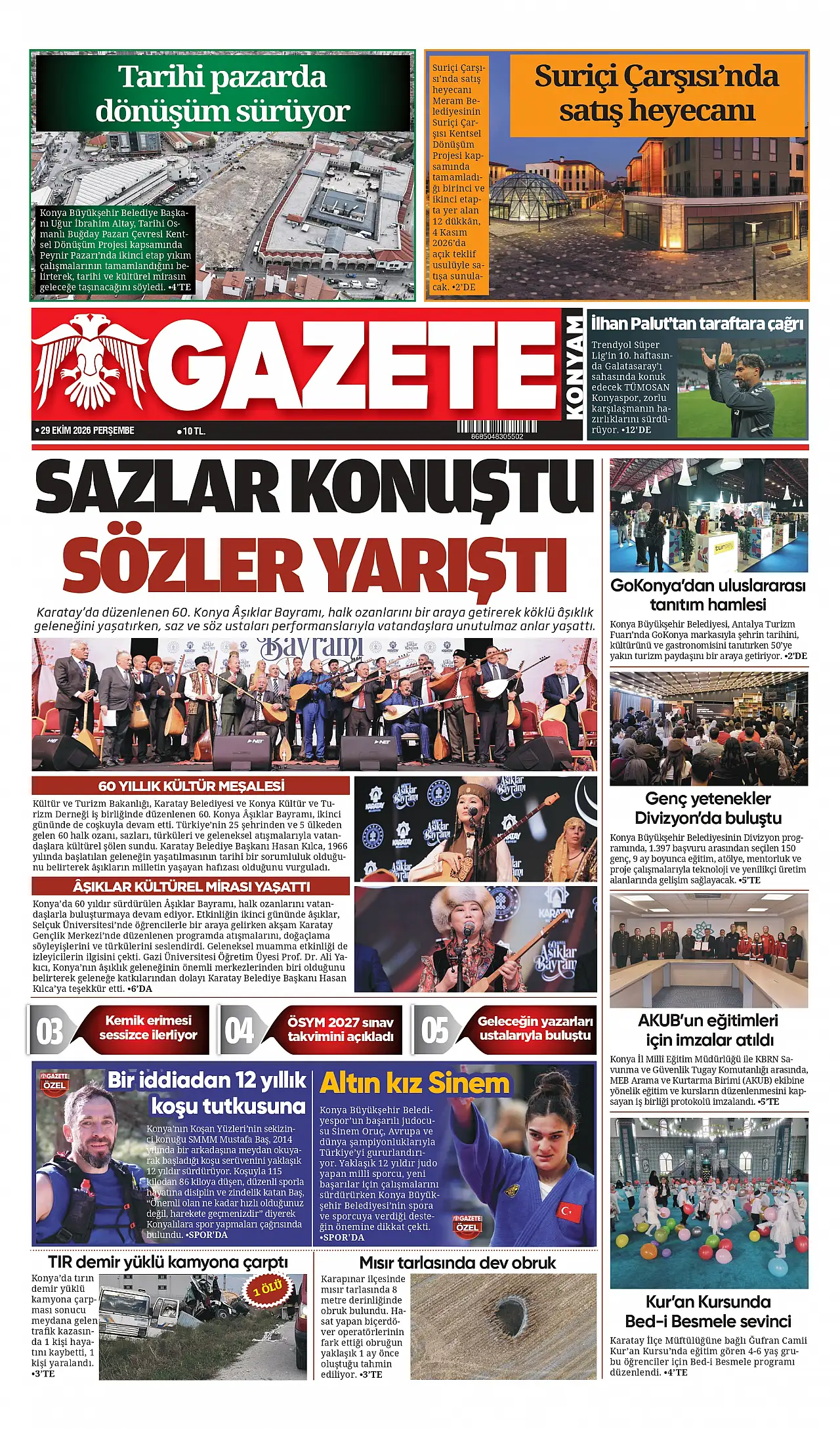 Bugünkü Konya gündemi (29 Ekim 2026)
