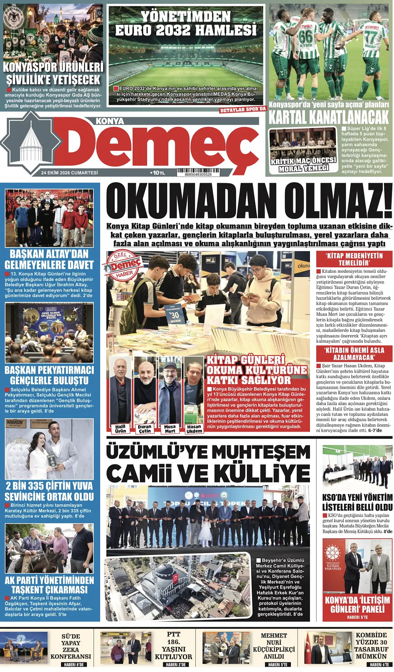 Bugünkü Konya gündemi (24 Ekim 2026)