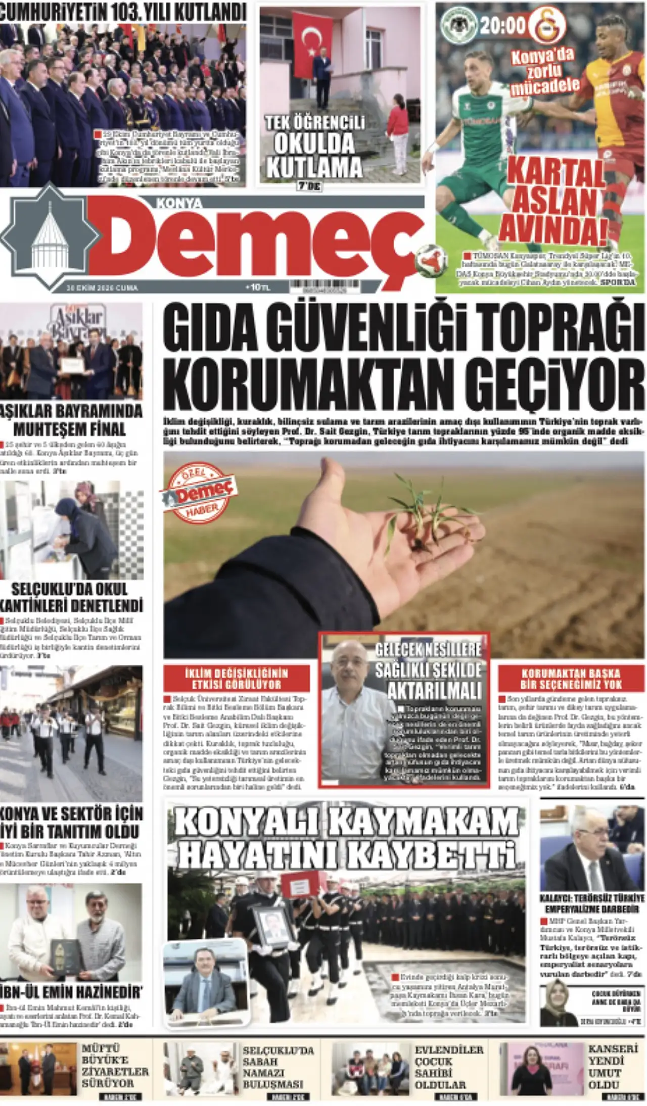 Bugünkü Konya gündemi (30 Ekim 2026)