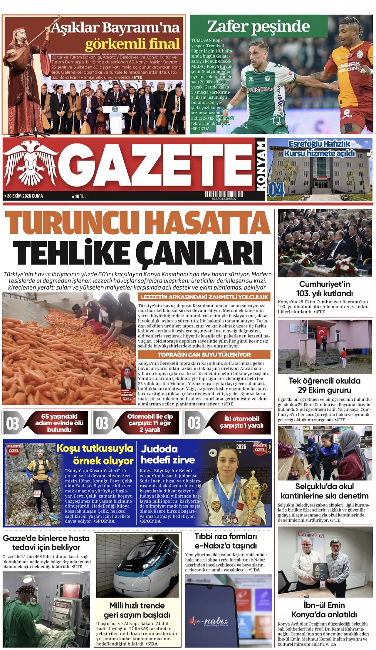 Bugünkü Konya gündemi (30 Ekim 2026)