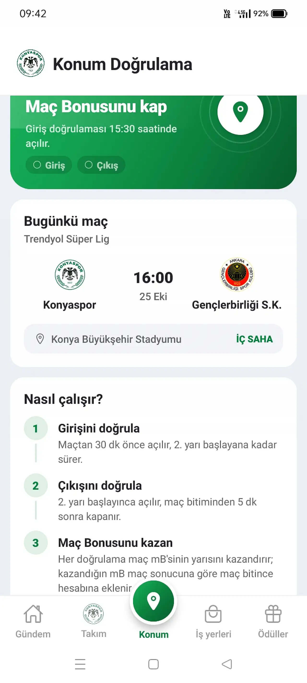 Konyaspor taraftarı ilk kez deneyecek