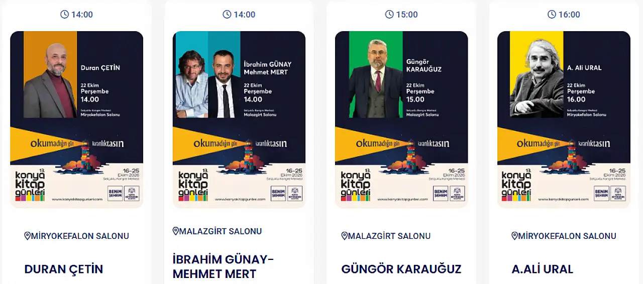 Konya Kitap Günleri'nin yarınki konukları kimler?