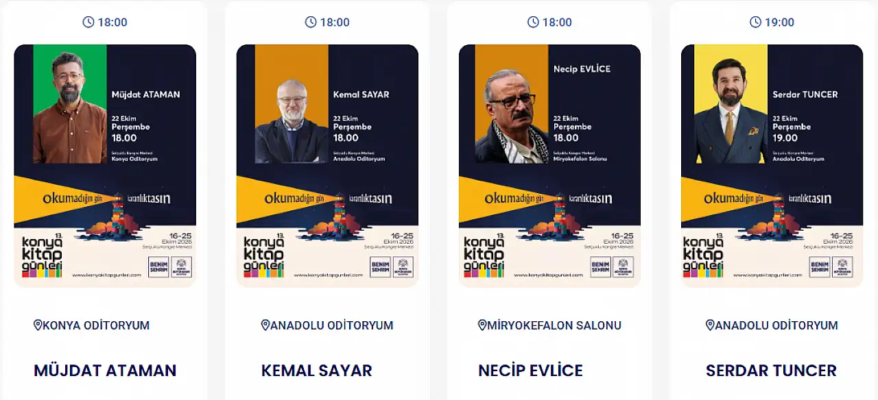 Konya Kitap Günleri'nin yarınki konukları kimler?