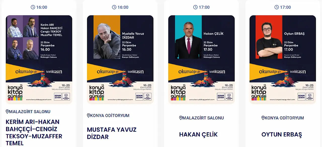 Konya Kitap Günleri'nin yarınki konukları kimler?