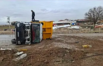 Konya'da kamyon facianın eşiğinden döndü: 2 yaralı var