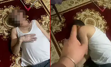 Konya merkezde babasını yere yatırıp tekmeledi! Sosyal medyanın gündemine oturdu