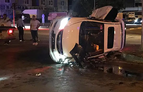 Konya'da araç takla attı: 2 yaralı