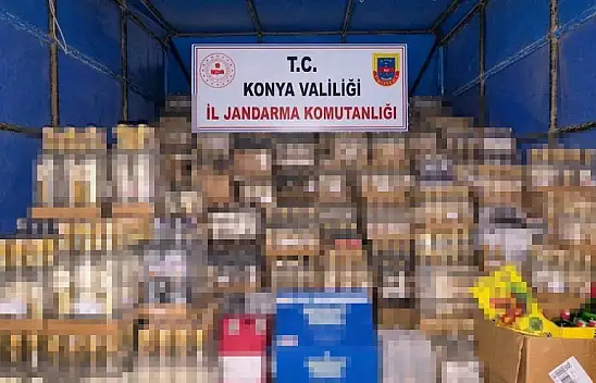 Konya'da kaçak alkol ve sigara operasyonu