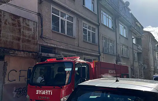 Konya Sahibiata Mahallesi'nde apartmanda yangın