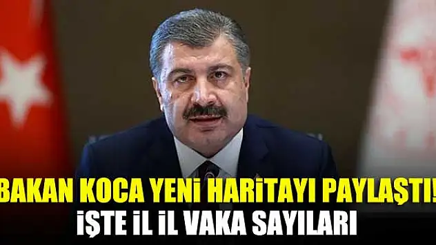 Bakan Koca yeni haritayı paylaştı! İşte il il vaka sayıları