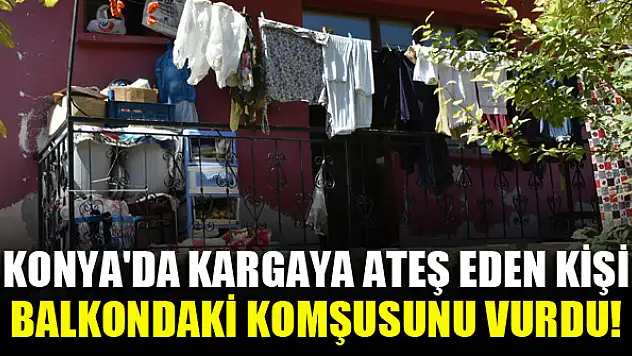 Konya'da kargaya ateş eden kişi balkondaki komşusunu vurdu!