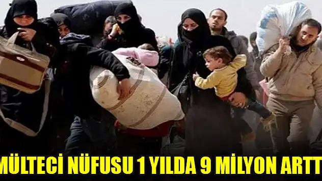 Mülteci nüfusu 1 yılda 9 milyon arttı