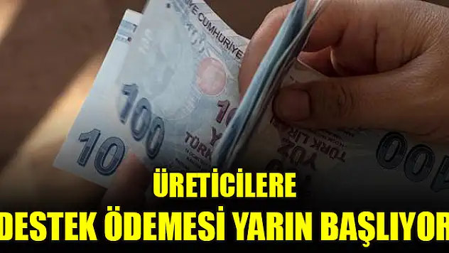 Üreticilere destek ödemesi yarın başlıyor