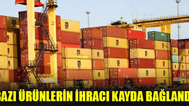 Bazı ürünlerin ihracı kayda bağlandı
