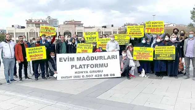 Evim mağdurları seslerini  duyurmaya çalışıyor