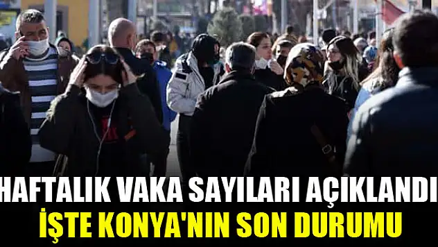 Haftalık vaka sayıları açıklandı! İşte Konya'nın son durumu