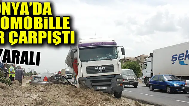 Konya'da otomobille tır çarpıştı: 2 yaralı