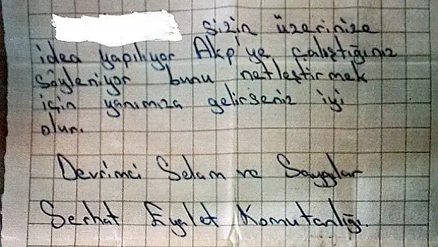 Ağrı'da seçmene terör örgütünden tehdit mektubu