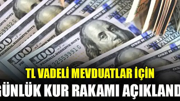 TL vadeli mevduatlar için günlük kur rakamı açıklandı