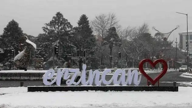Erzincan'da kar yağışı etkili oluyor