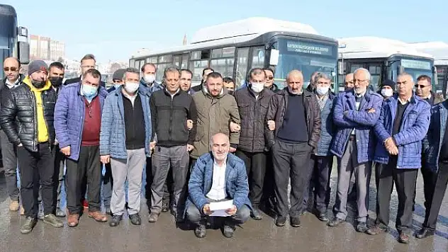 Halk otobüslerinin kaptanları eylemde