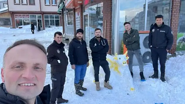 Veteriner hekimler kardan yapıp muayene etti