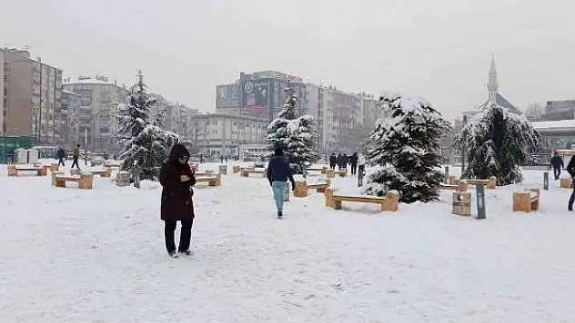 Kırşehir'de kar yağışı yeniden başladı