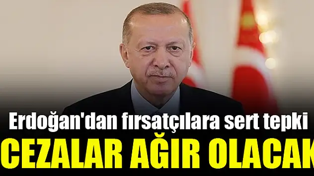 Cumhurbaşkanı Erdoğan'dan fırsatçılara sert tepki