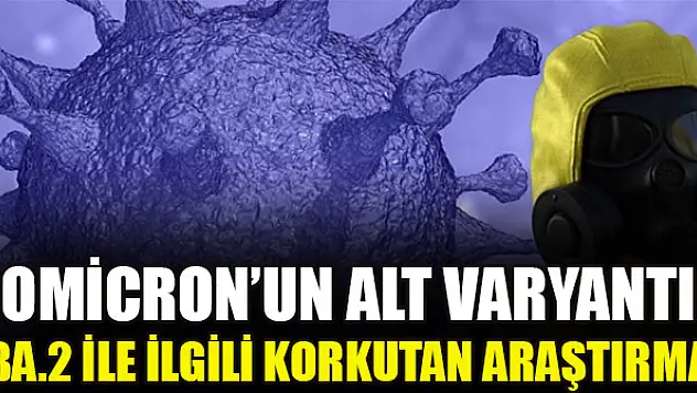 Omicron'un alt varyantı BA.2 ile ilgili korkutan araştırma