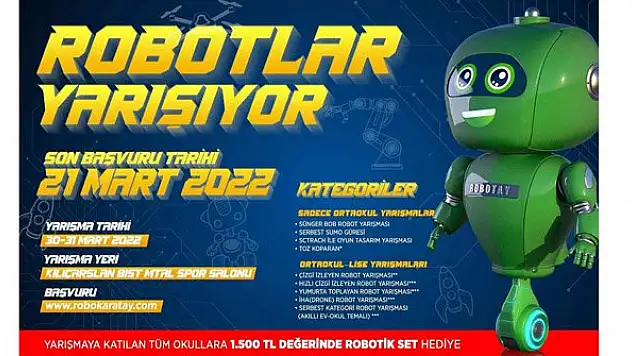 Karatay Belediyesinden 'Robokaratay Robot Yarışması'