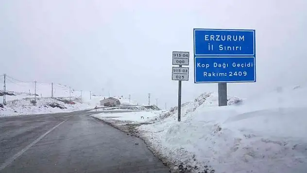 Kop Dağı Geçidinde kar ve tipi etkili oldu