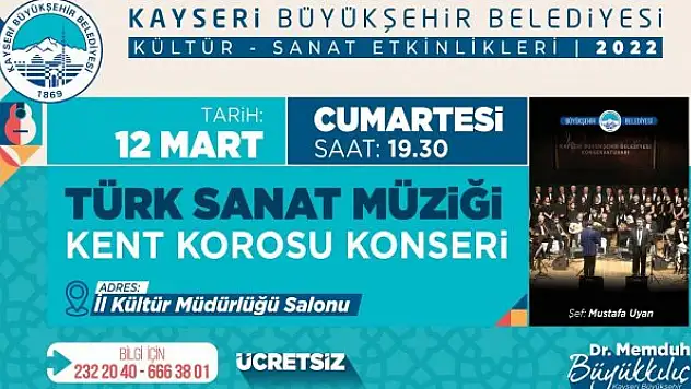 Kayseri Büyükşehir Belediyesi'nden Kültür Sanat etkinlikleri