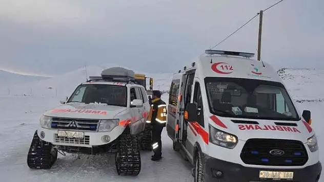 Kars'ta sağlık ekipleri hasta kadın için seferber oldu