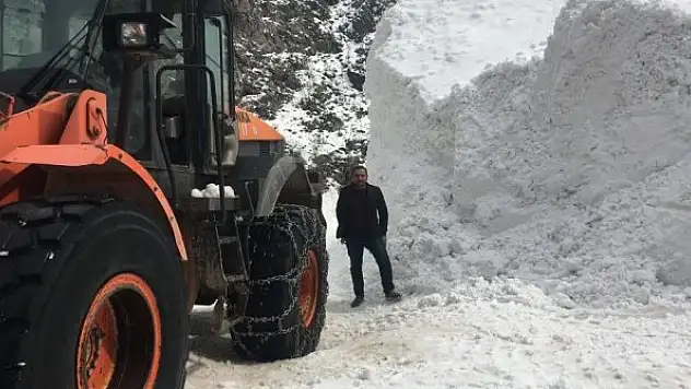 Batman'da köy yoluna düşen çığ, 12 saatlik çalışmayla temizlendi