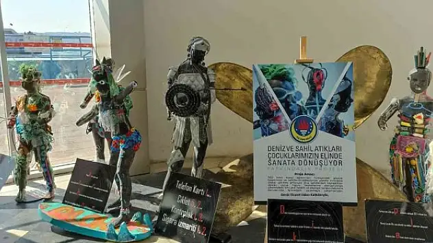 Deniz ve sahillerdeki atıklar TED öğrencilerinin elinde sanata dönüştü