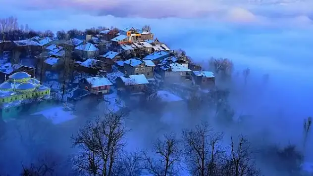 Köyde sis güzelliği